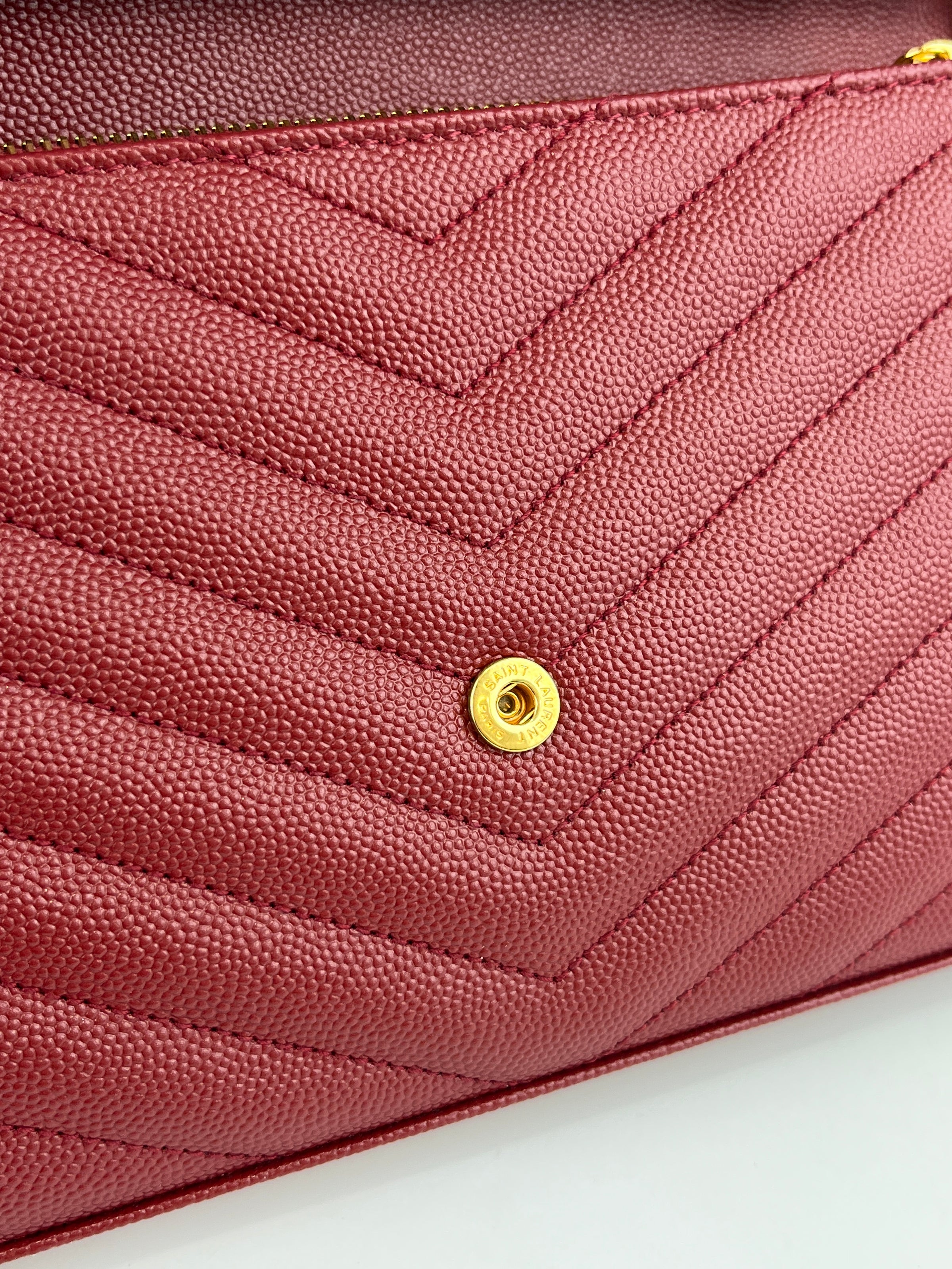 Cassandre Envelope Chain Wallet in Red GHW WOC in Red