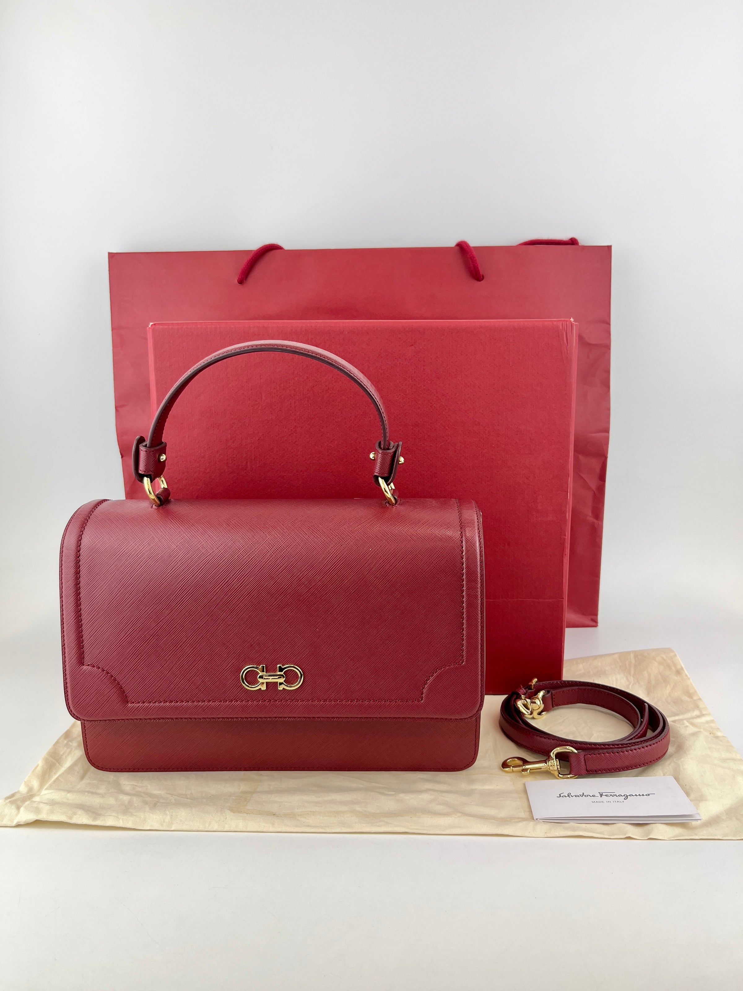 Seila Top Handle Bag Dark Red