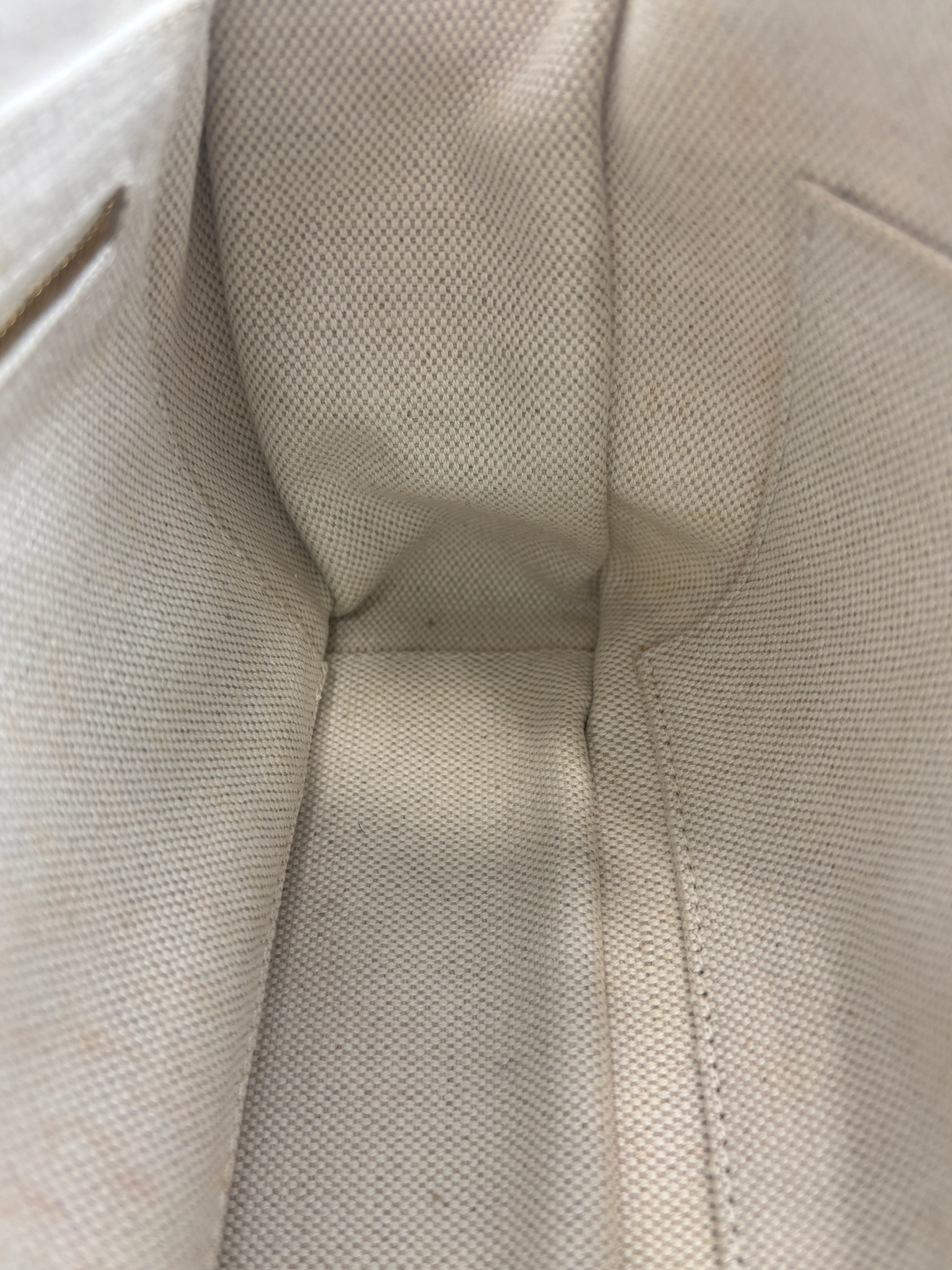 Off White Lurex Knit Fabric Roman Stud Shoulder Bag