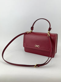 Seila Top Handle Bag Dark Red
