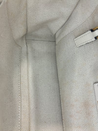 Off White Lurex Knit Fabric Roman Stud Shoulder Bag