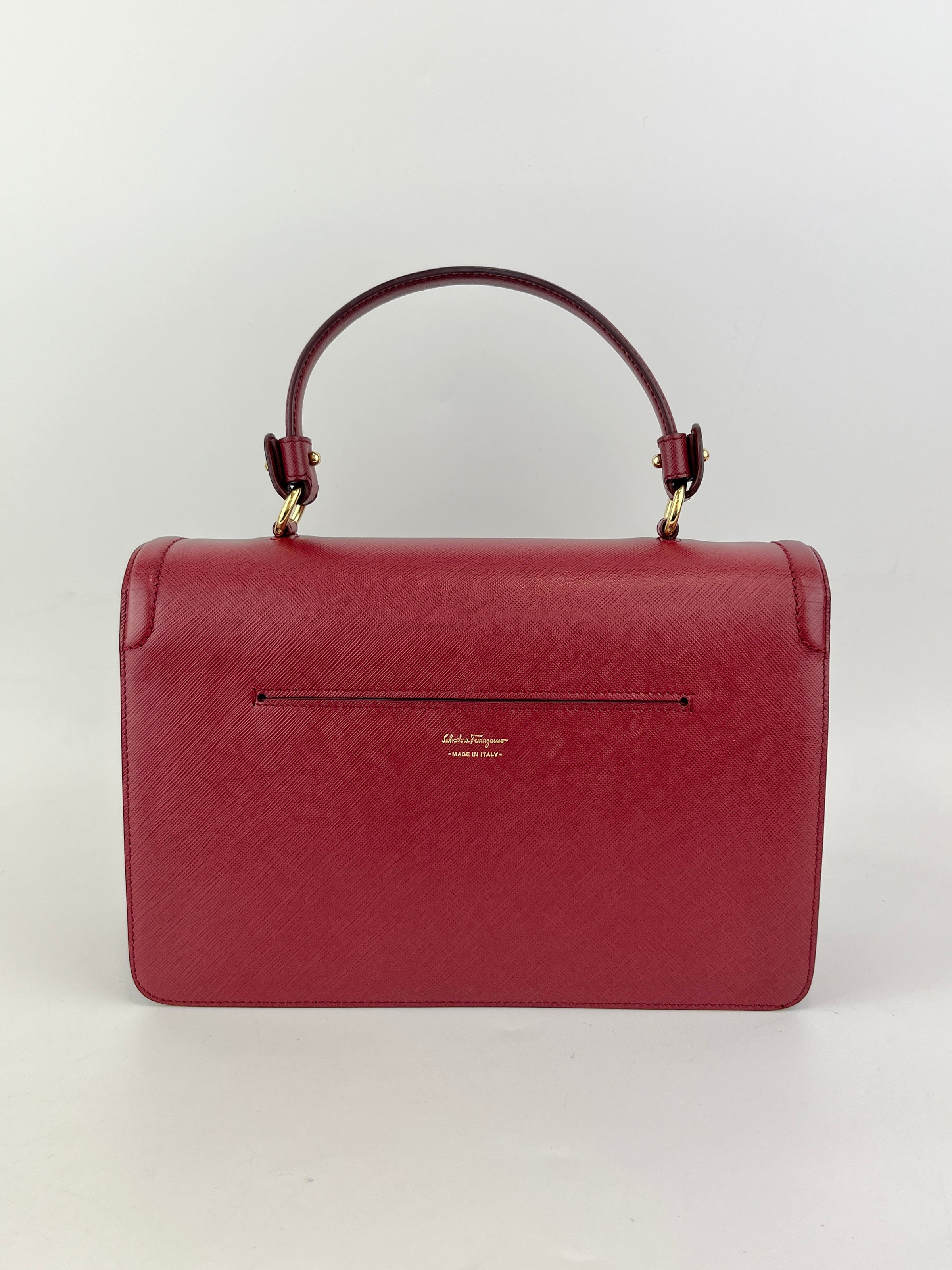 Seila Top Handle Bag Dark Red