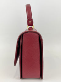 Seila Top Handle Bag Dark Red