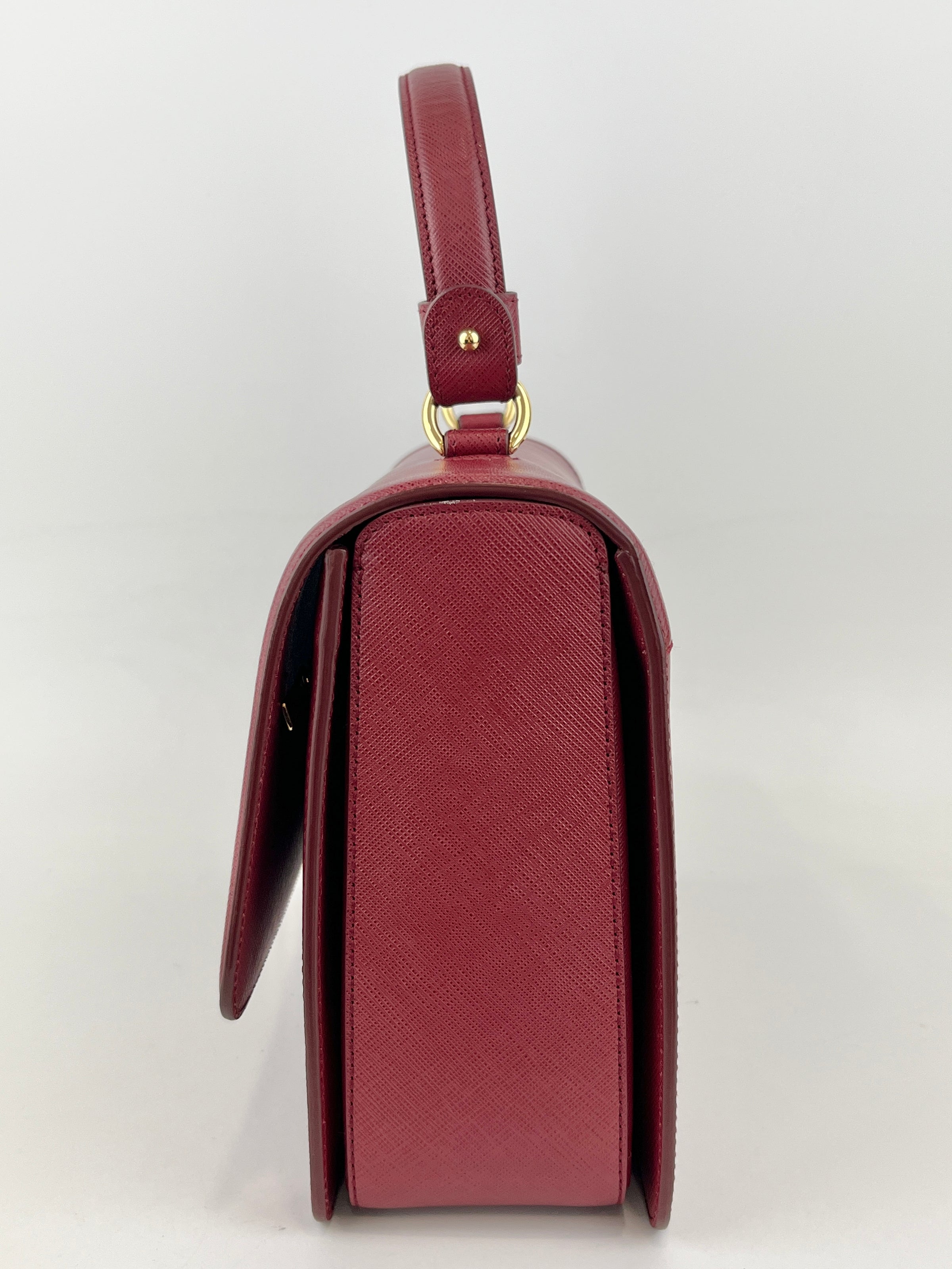 Seila Top Handle Bag Dark Red