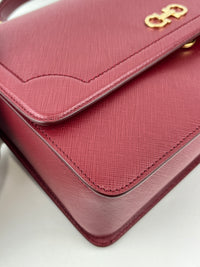 Seila Top Handle Bag Dark Red