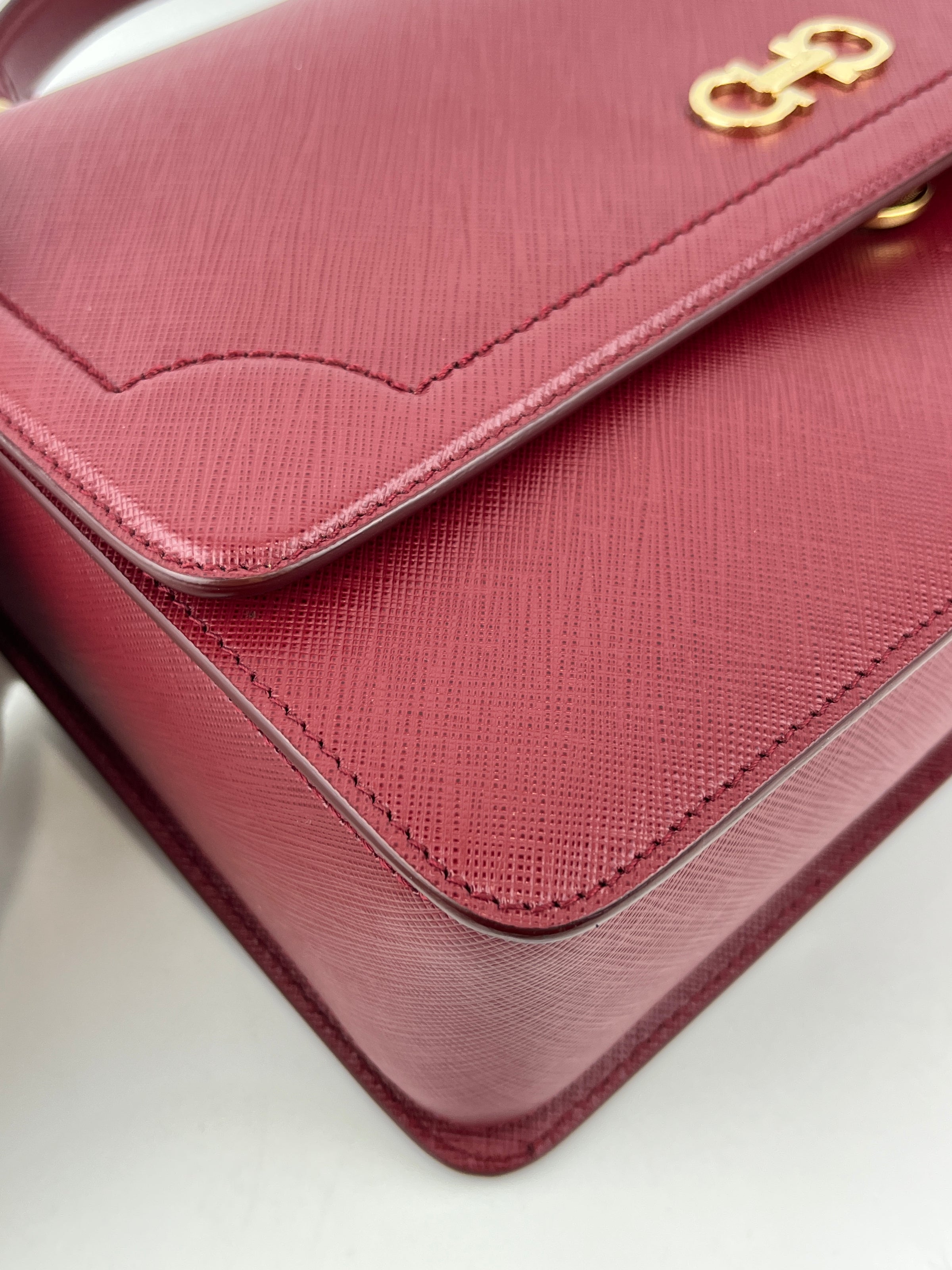 Seila Top Handle Bag Dark Red