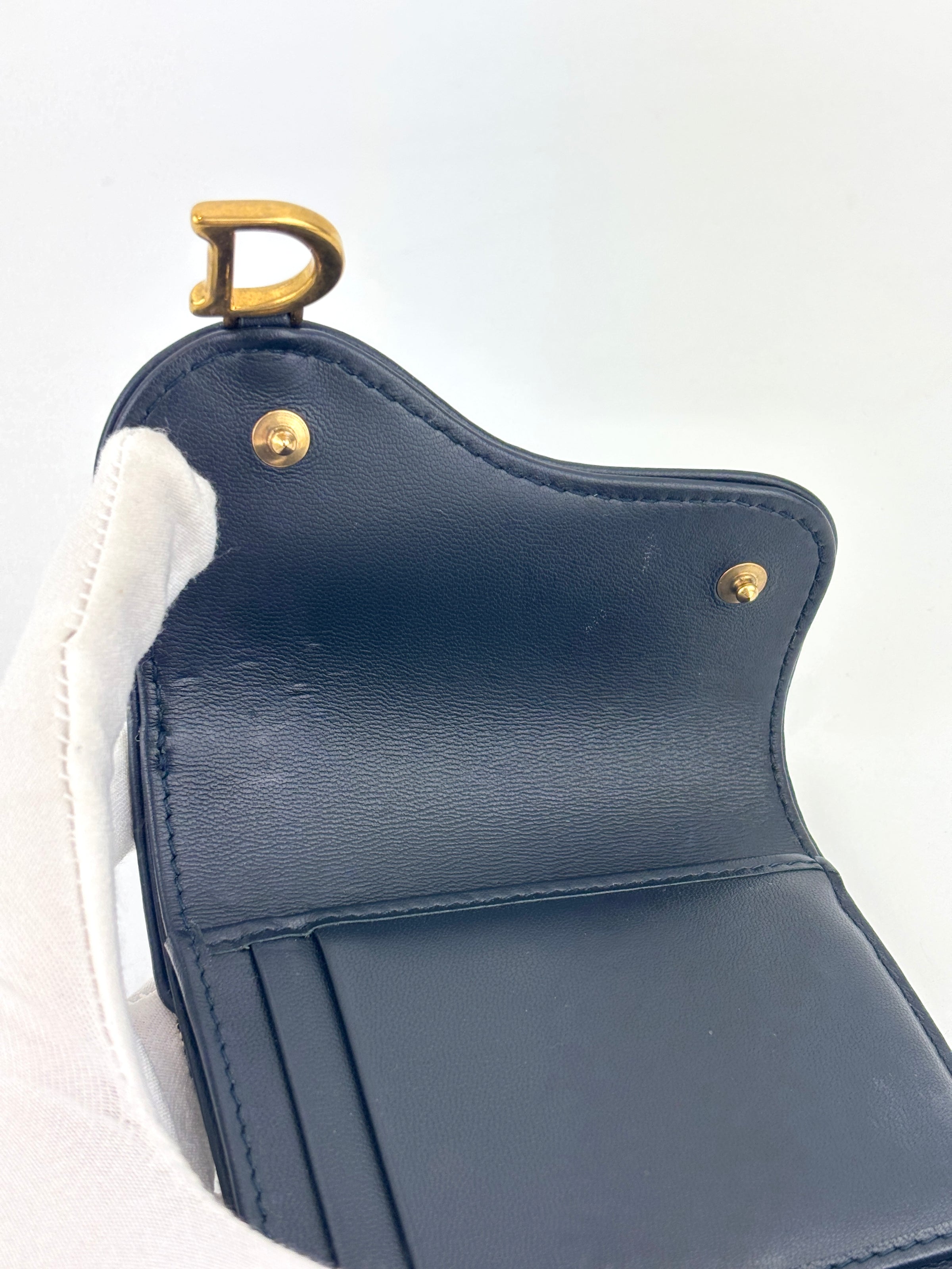 Saddle Lotus Wallet Blue Dior Oblique Jacquard