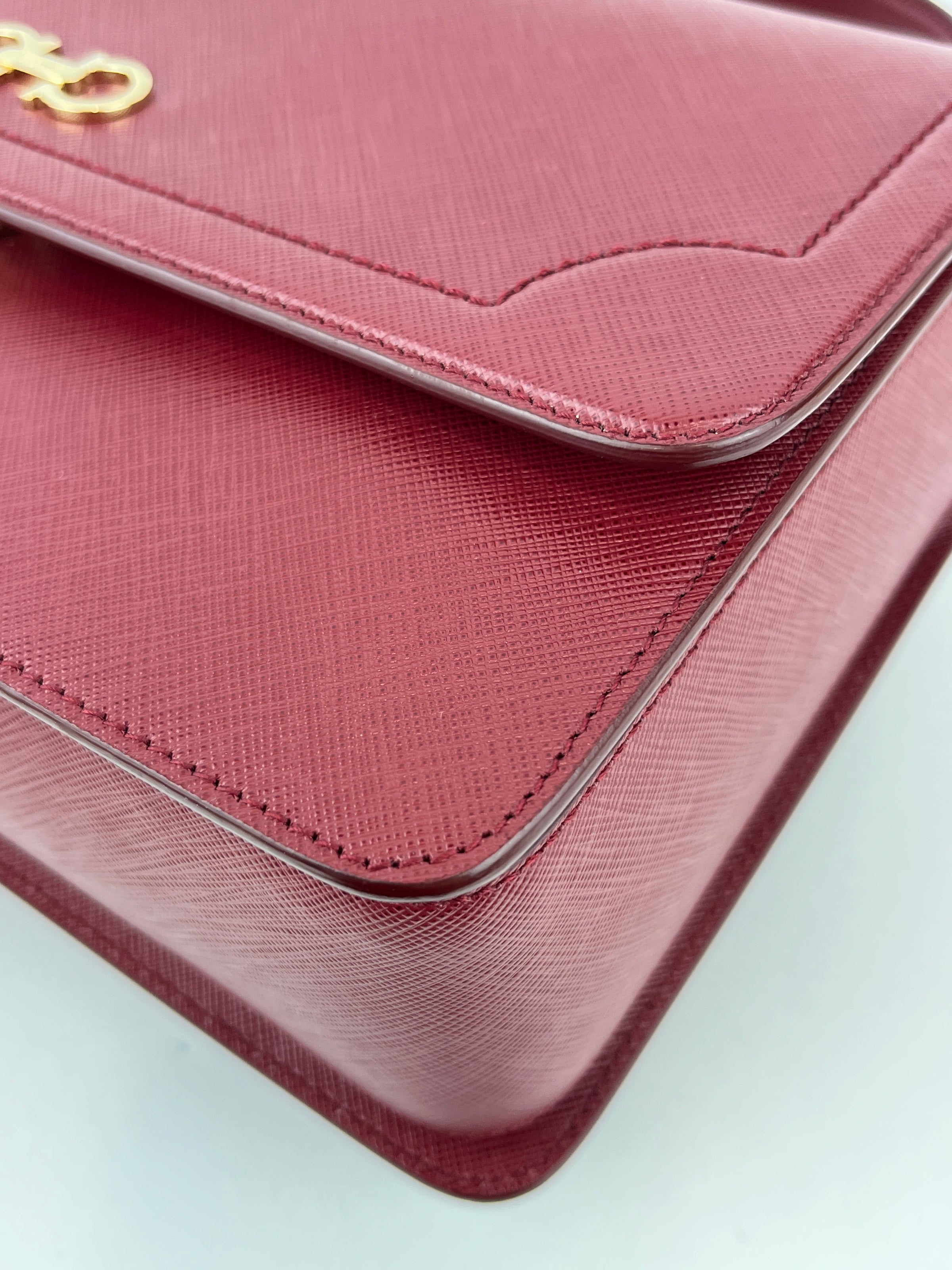 Seila Top Handle Bag Dark Red