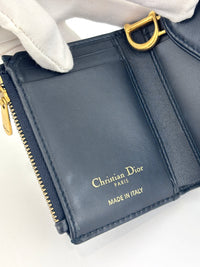 Saddle Lotus Wallet Blue Dior Oblique Jacquard