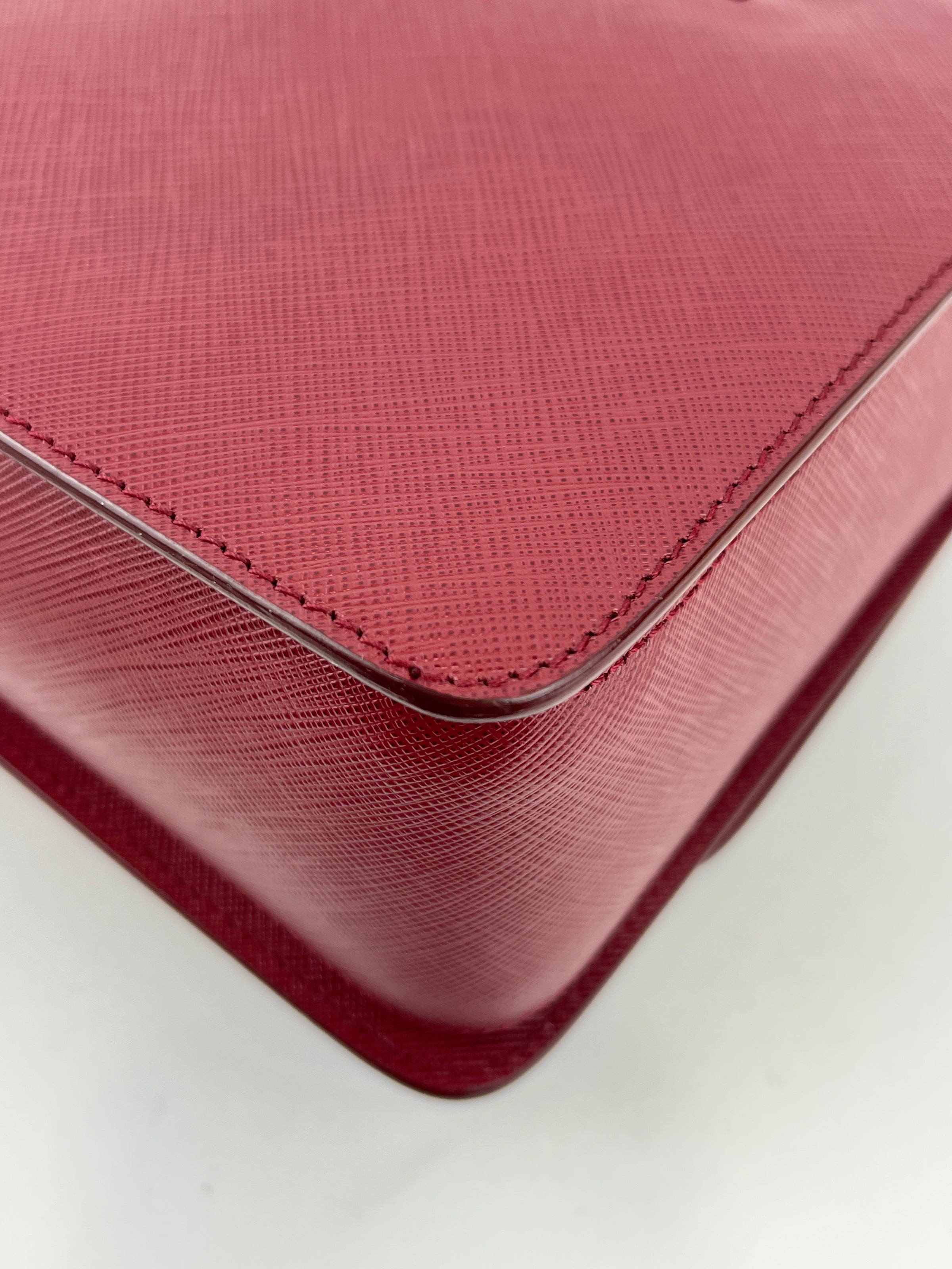 Seila Top Handle Bag Dark Red