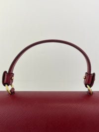 Seila Top Handle Bag Dark Red