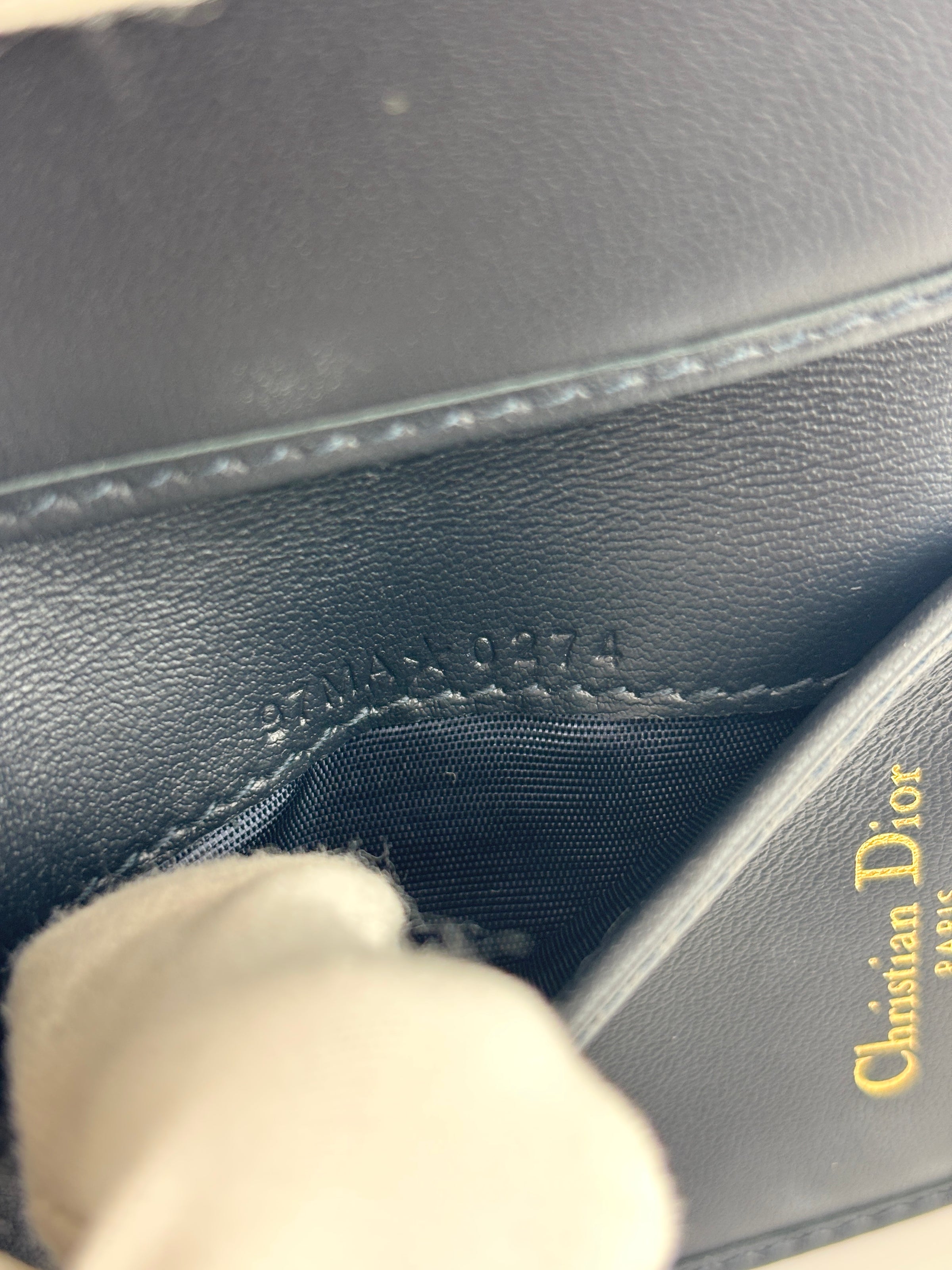 Saddle Lotus Wallet Blue Dior Oblique Jacquard