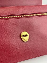 Seila Top Handle Bag Dark Red