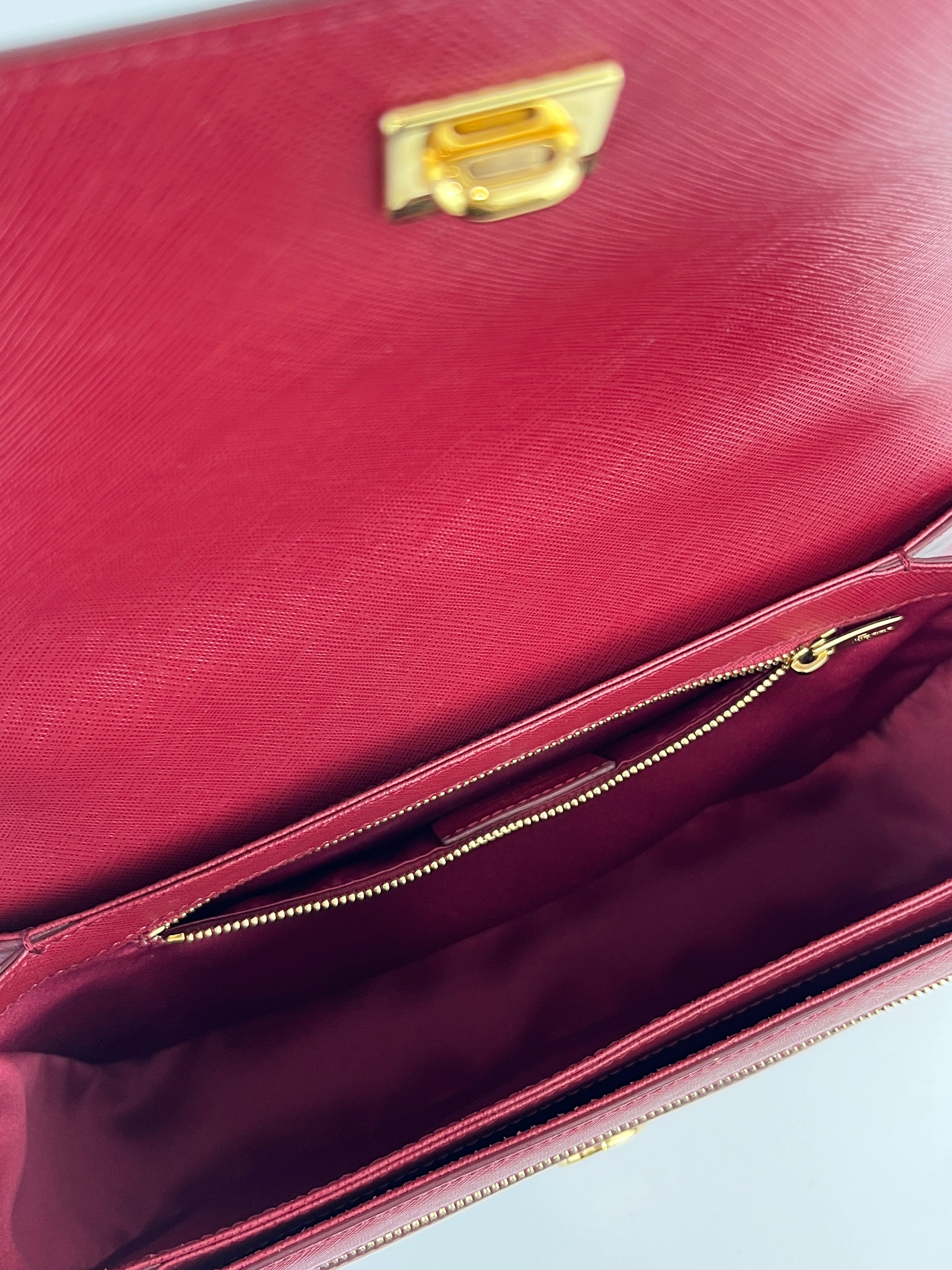 Seila Top Handle Bag Dark Red
