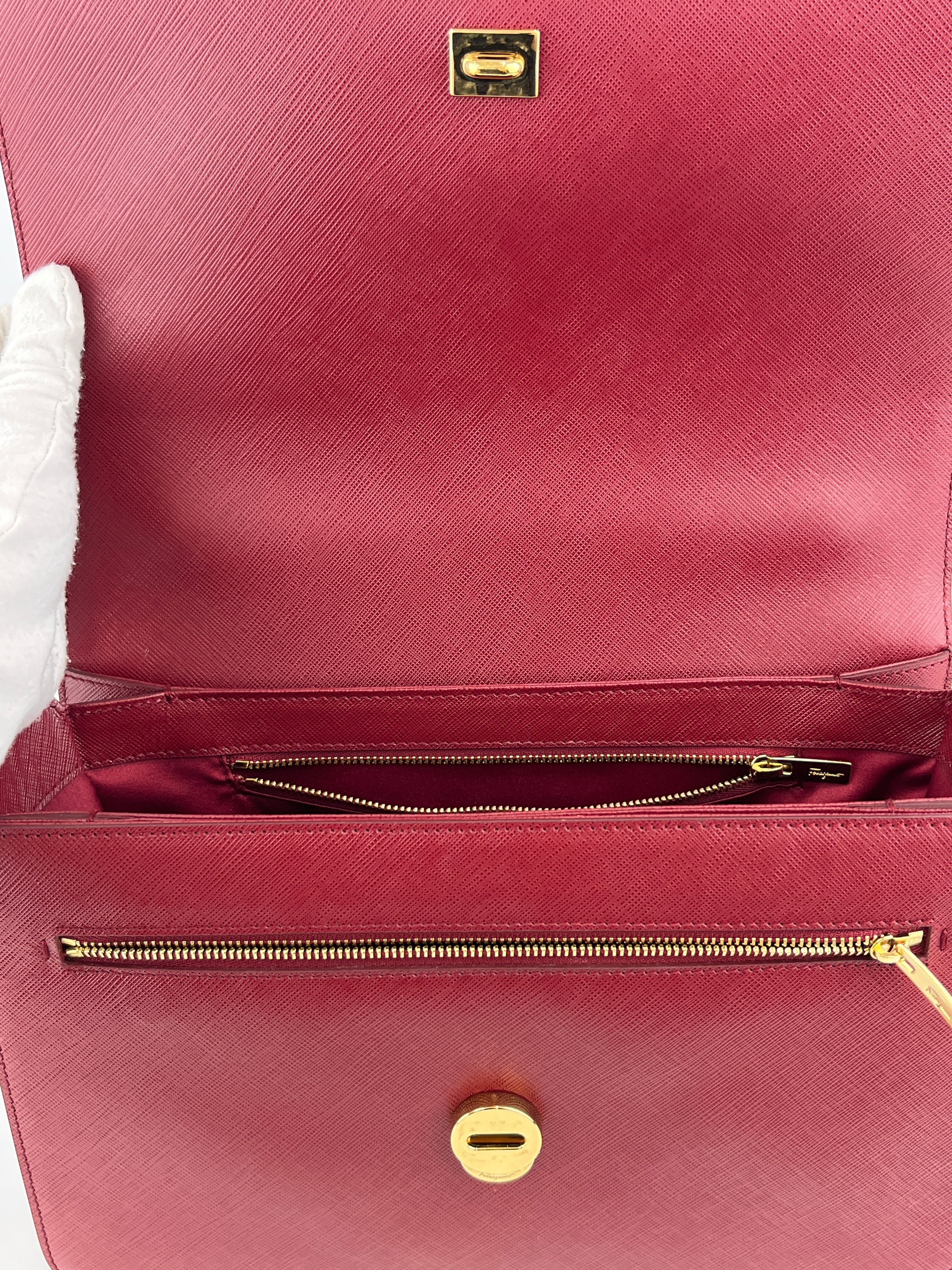 Seila Top Handle Bag Dark Red