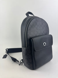 Turnlock Sling Pack Black in Signature Canvas