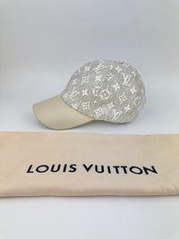 M7059M Monogram Jacquard Beige Denim Baseball Cap