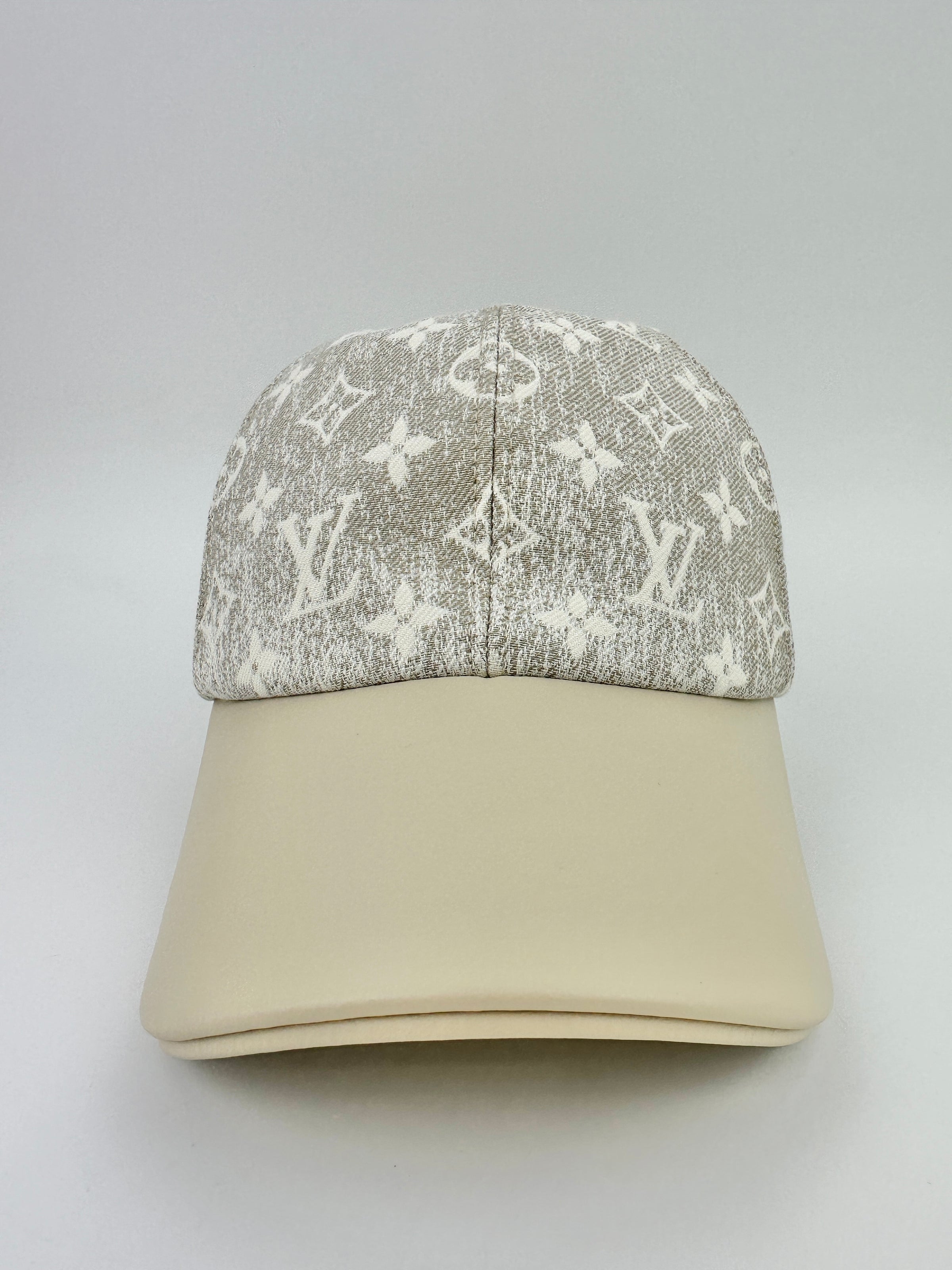 M7059M Monogram Jacquard Beige Denim Baseball Cap