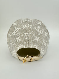 M7059M Monogram Jacquard Beige Denim Baseball Cap