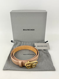 BB Croc-Effect Leather Belt Rosé des Sables 85cm