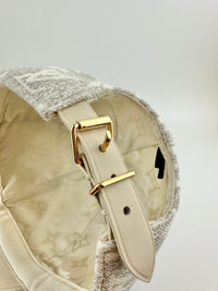 M7059M Monogram Jacquard Beige Denim Baseball Cap