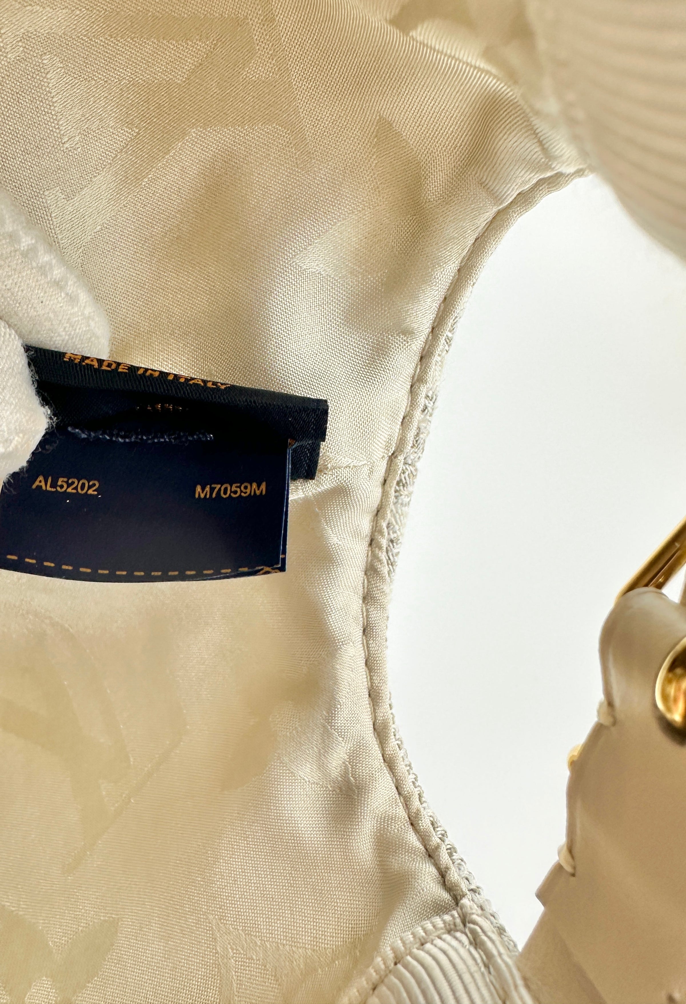 M7059M Monogram Jacquard Beige Denim Baseball Cap