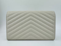 Classic Cassandre Grain De Poudre Leather Blanc Vintage Chain Wallet