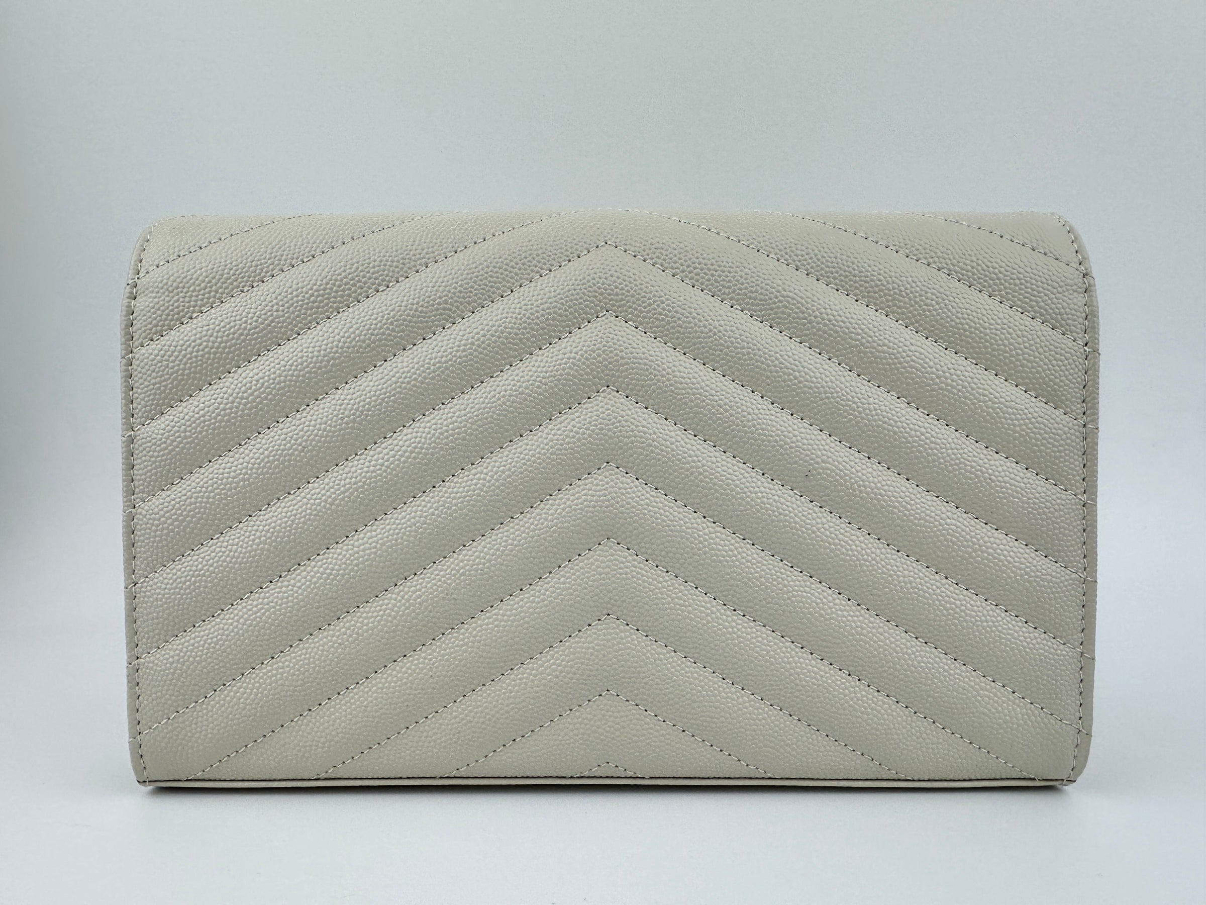 Classic Cassandre Grain De Poudre Leather Blanc Vintage Chain Wallet