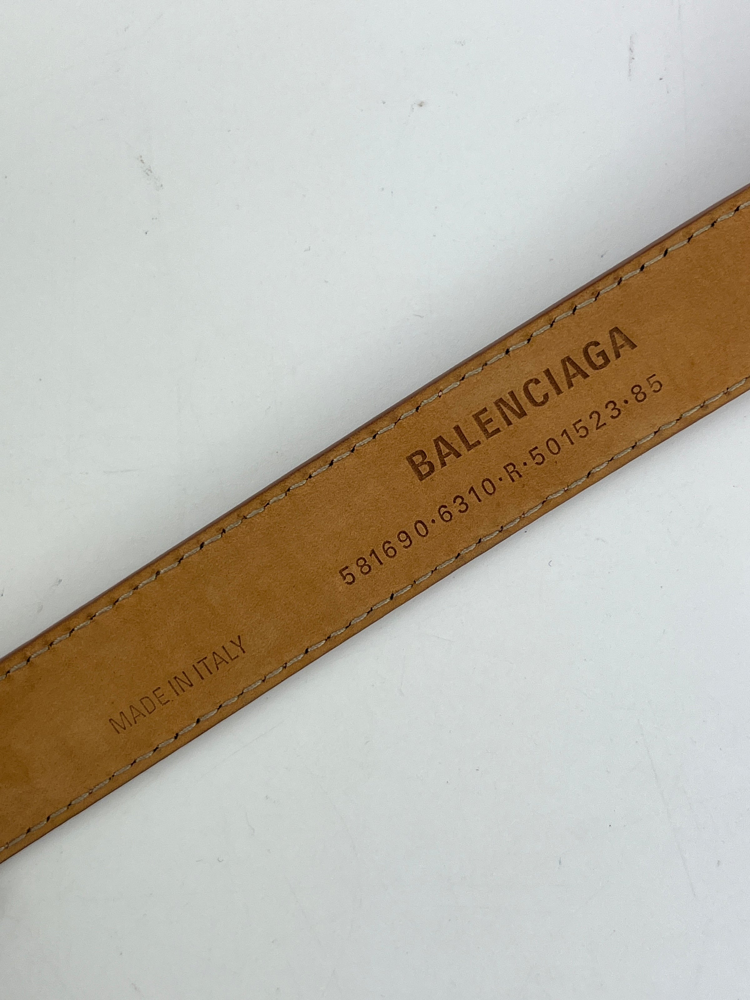 BB Croc-Effect Leather Belt Rosé des Sables 85cm