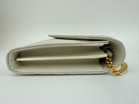 Classic Cassandre Grain De Poudre Leather Blanc Vintage Chain Wallet