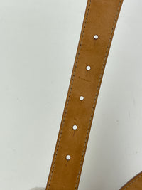 BB Croc-Effect Leather Belt Rosé des Sables 85cm