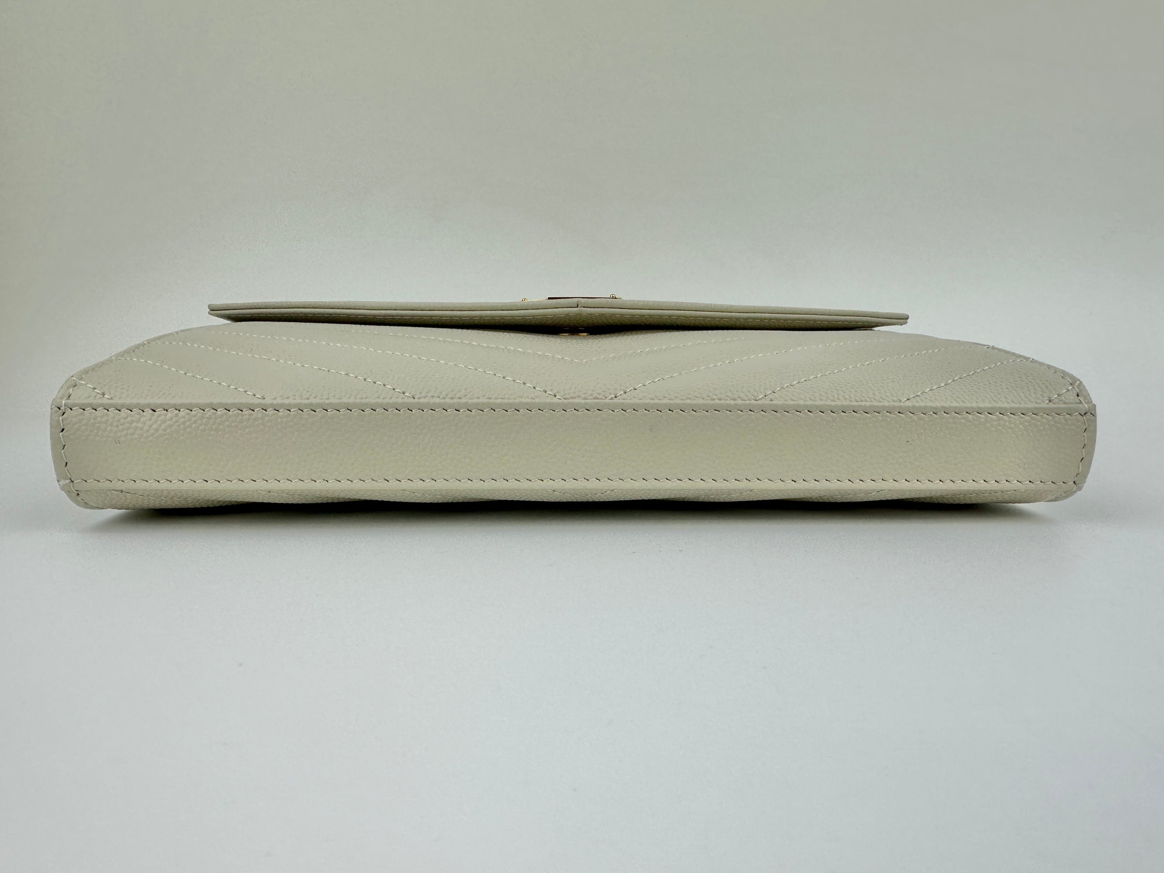 Classic Cassandre Grain De Poudre Leather Blanc Vintage Chain Wallet