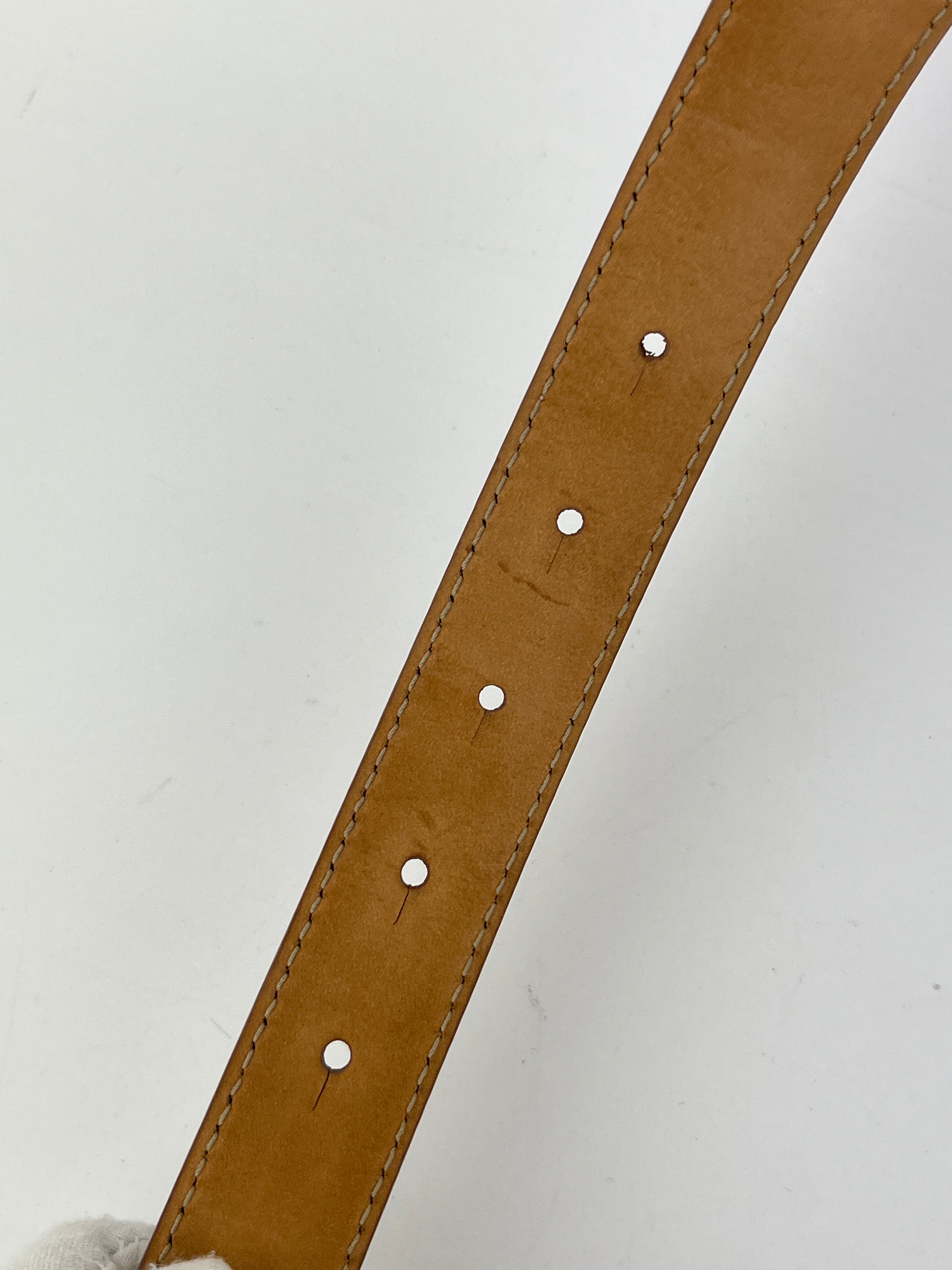 BB Croc-Effect Leather Belt Rosé des Sables 85cm