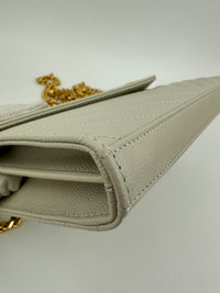 Classic Cassandre Grain De Poudre Leather Blanc Vintage Chain Wallet