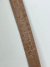 BB Croc-Effect Leather Belt Rosé des Sables 85cm