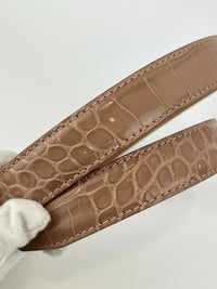 BB Croc-Effect Leather Belt Rosé des Sables 85cm