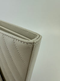 Classic Cassandre Grain De Poudre Leather Blanc Vintage Chain Wallet