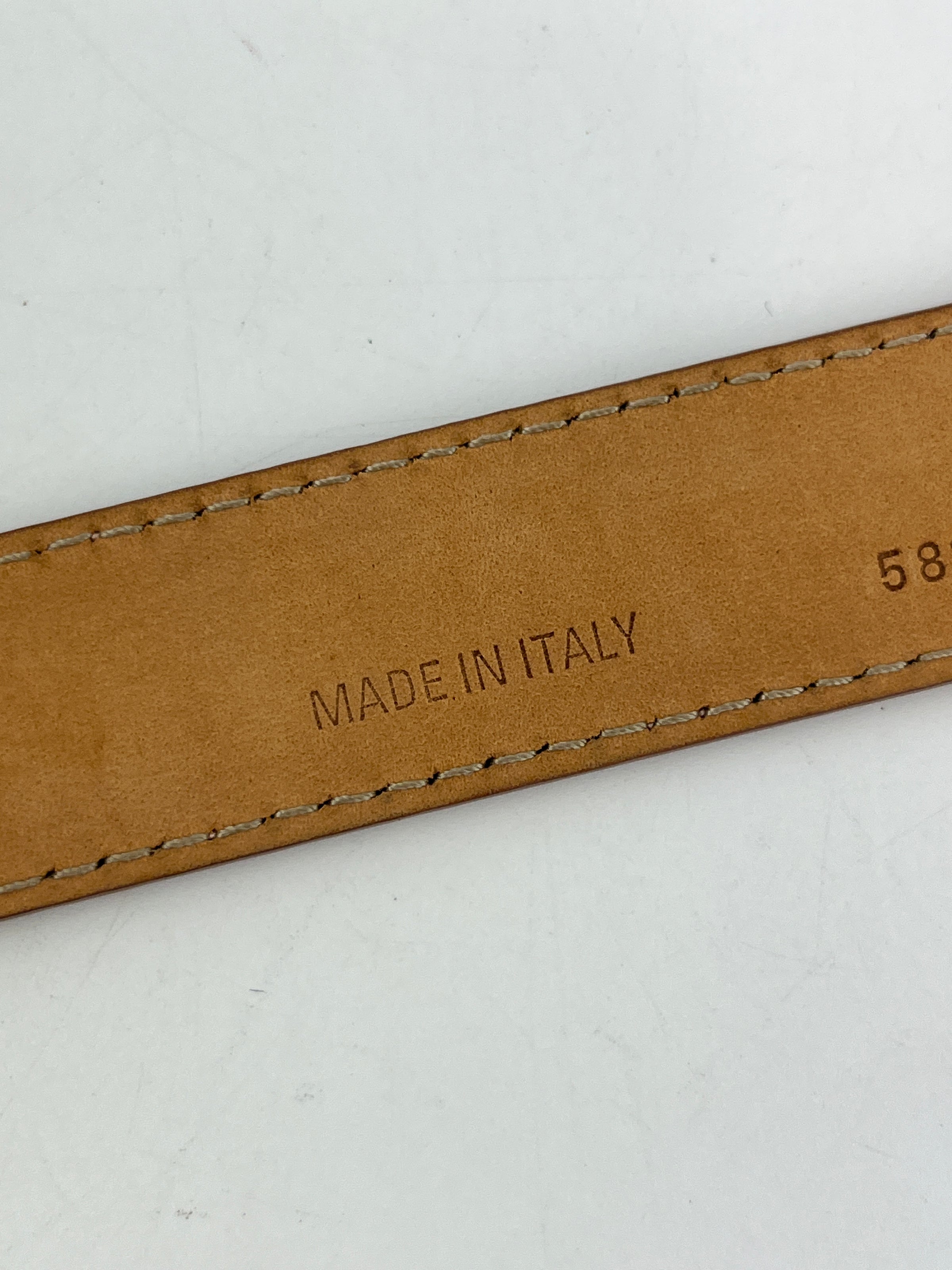 BB Croc-Effect Leather Belt Rosé des Sables 85cm