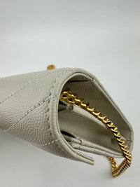 Classic Cassandre Grain De Poudre Leather Blanc Vintage Chain Wallet