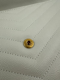 Classic Cassandre Grain De Poudre Leather Blanc Vintage Chain Wallet