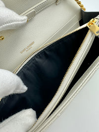 Classic Cassandre Grain De Poudre Leather Blanc Vintage Chain Wallet