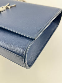 Blue 364021 Kate Medium in Grain De Poudre Embossed Leather