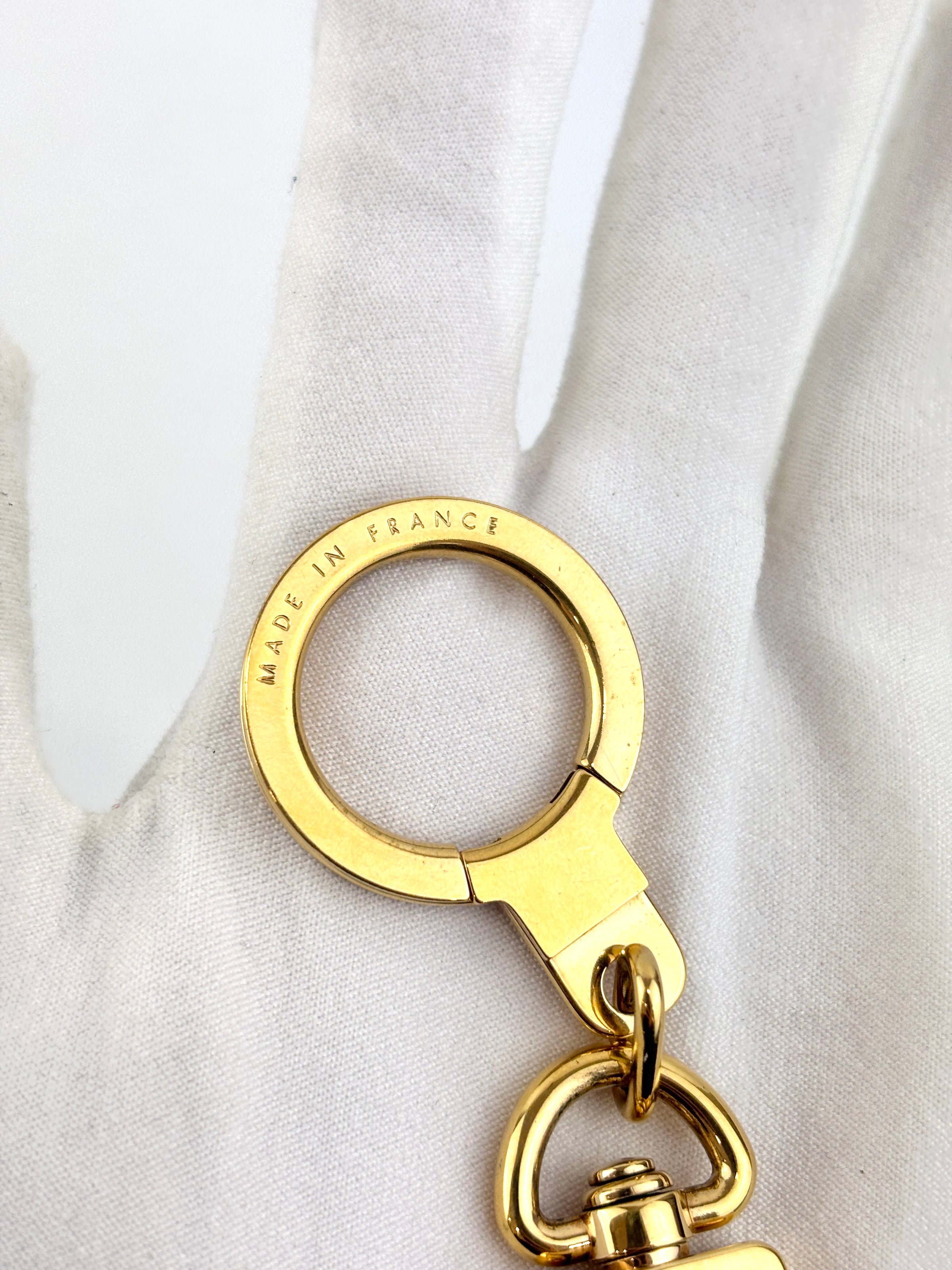 Gold Tone Anneau Cles Mousqueton Key Ring