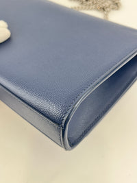 Blue 364021 Kate Medium in Grain De Poudre Embossed Leather