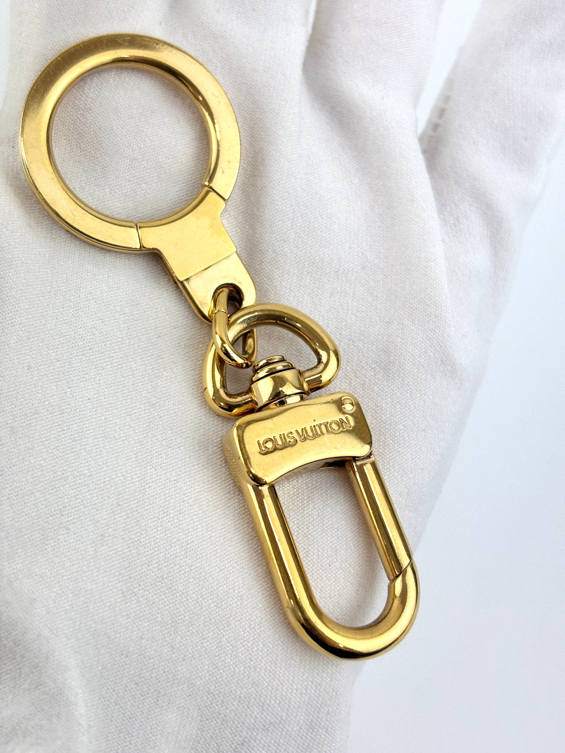 Gold Tone Anneau Cles Mousqueton Key Ring