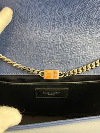 Blue 364021 Kate Medium in Grain De Poudre Embossed Leather