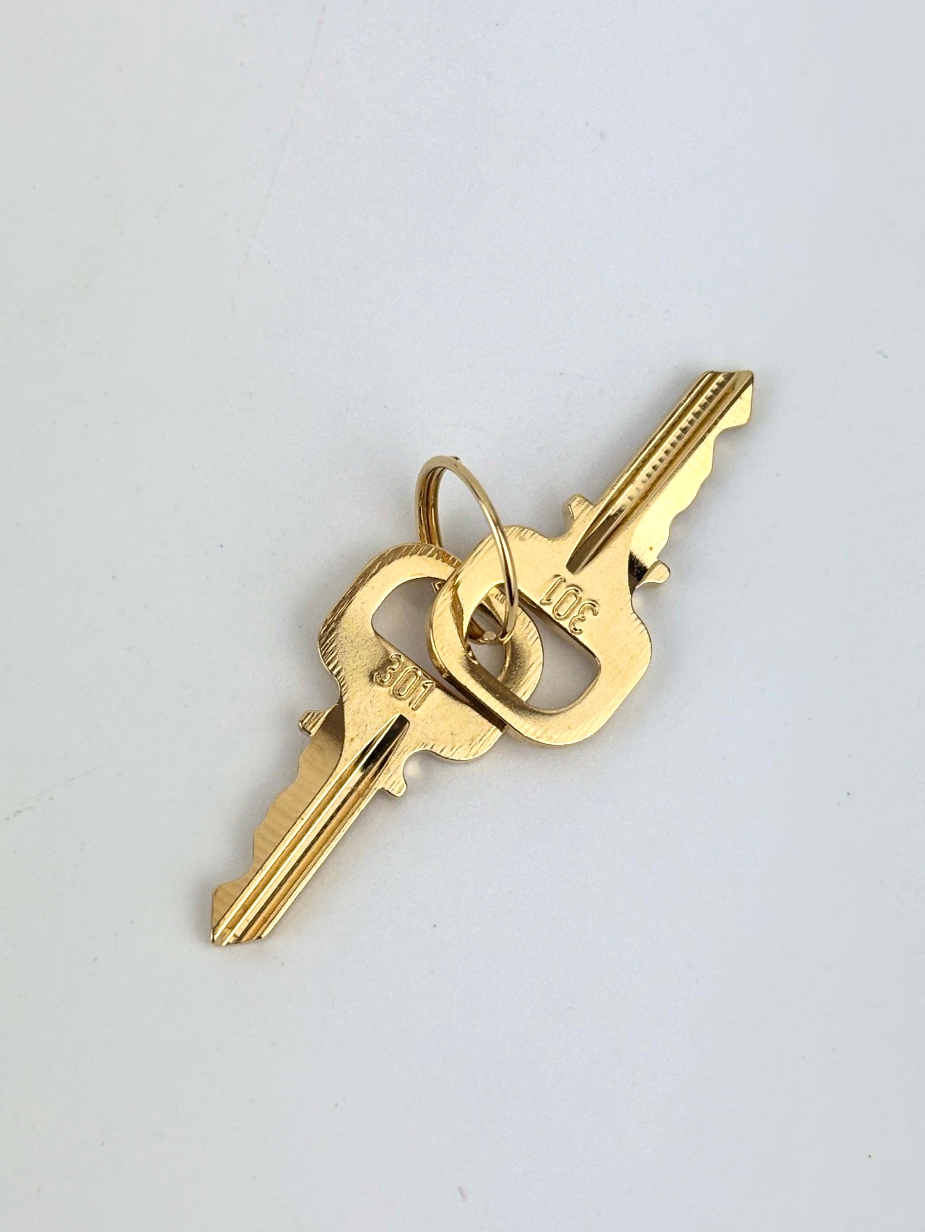 Gold Tone Padlock & Keys #301