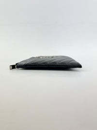504922 Black Matelasse Quilted Monogram Bill Pouch