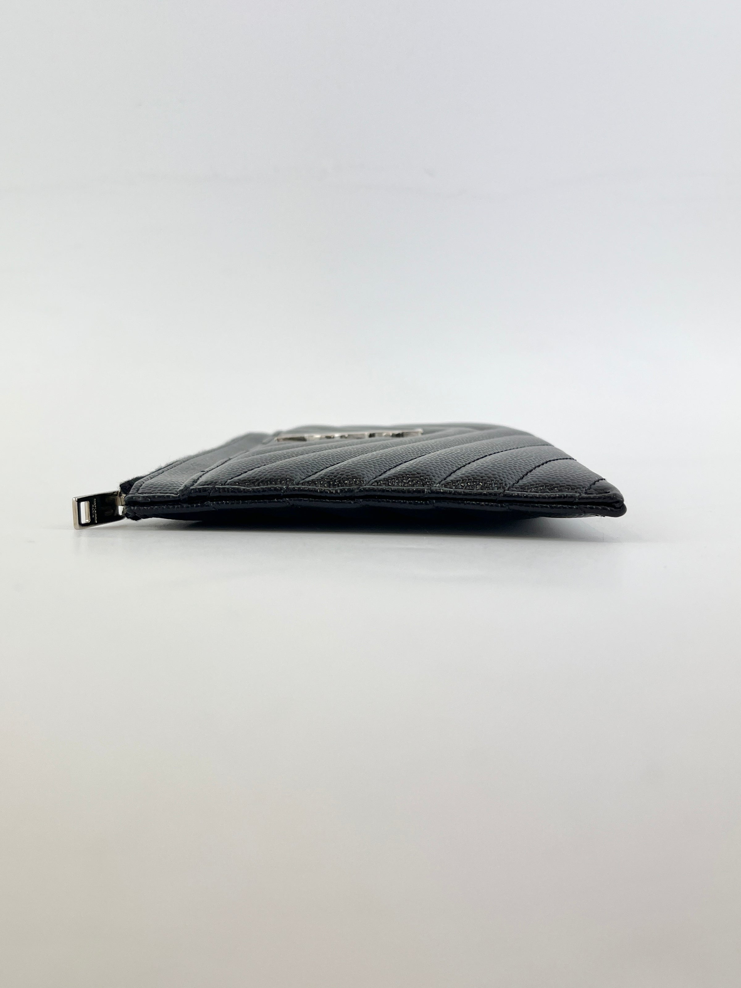 504922 Black Matelasse Quilted Monogram Bill Pouch