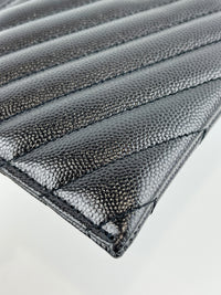 504922 Black Matelasse Quilted Monogram Bill Pouch